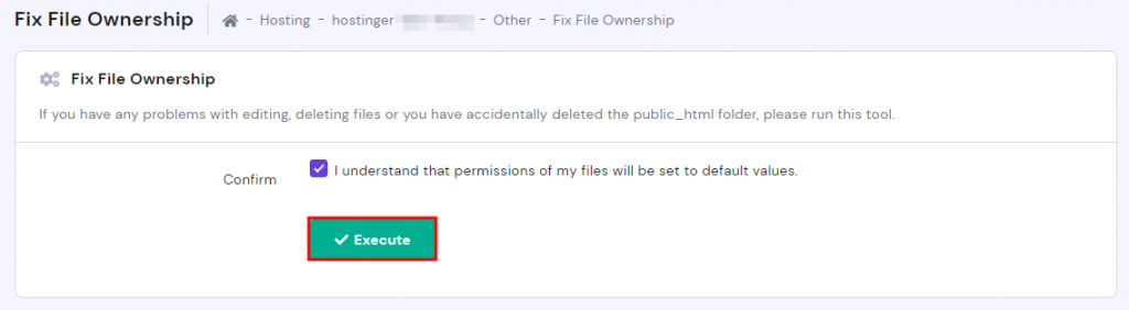 Fixing file ownership