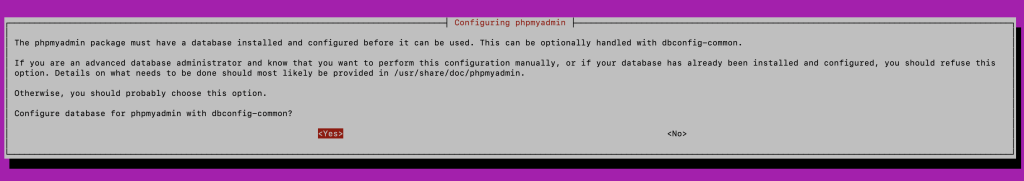 Configuring database with dbconfig-common