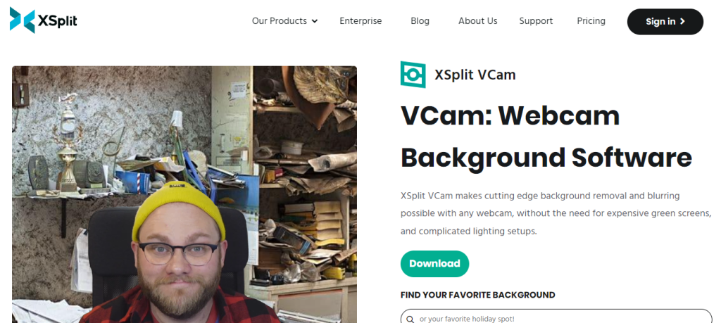 XSplit VCam official homepage