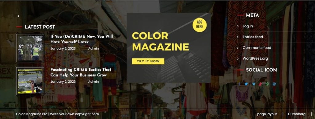 Color MagazineX footer