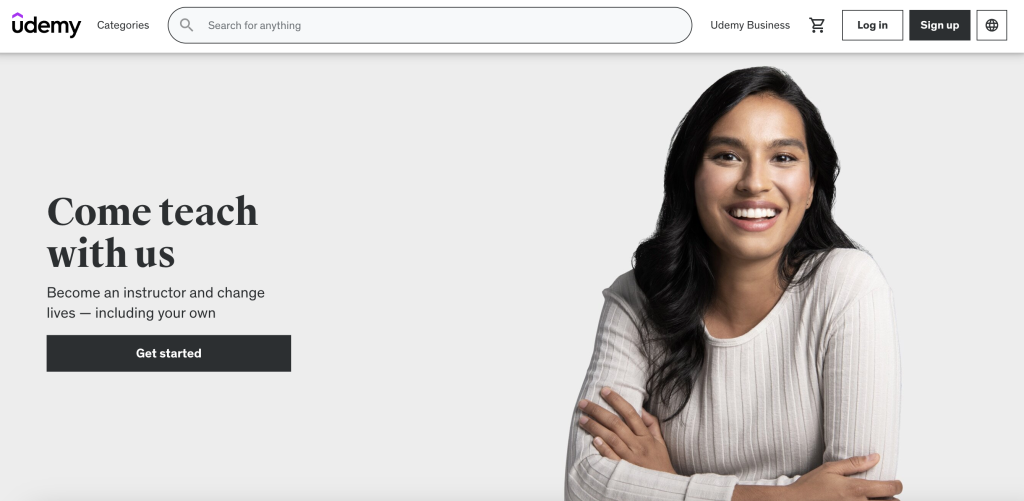 Udemy teaching homepage