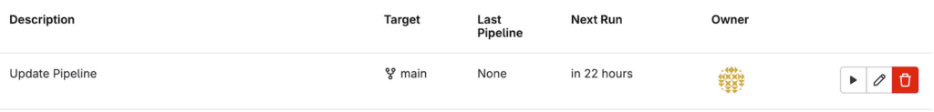 A scheduled pipeline in GitLab