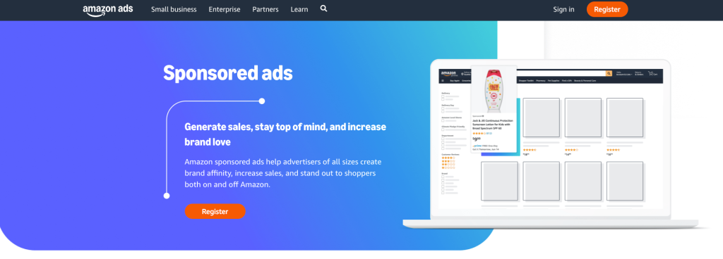 Amazon Ads homepage