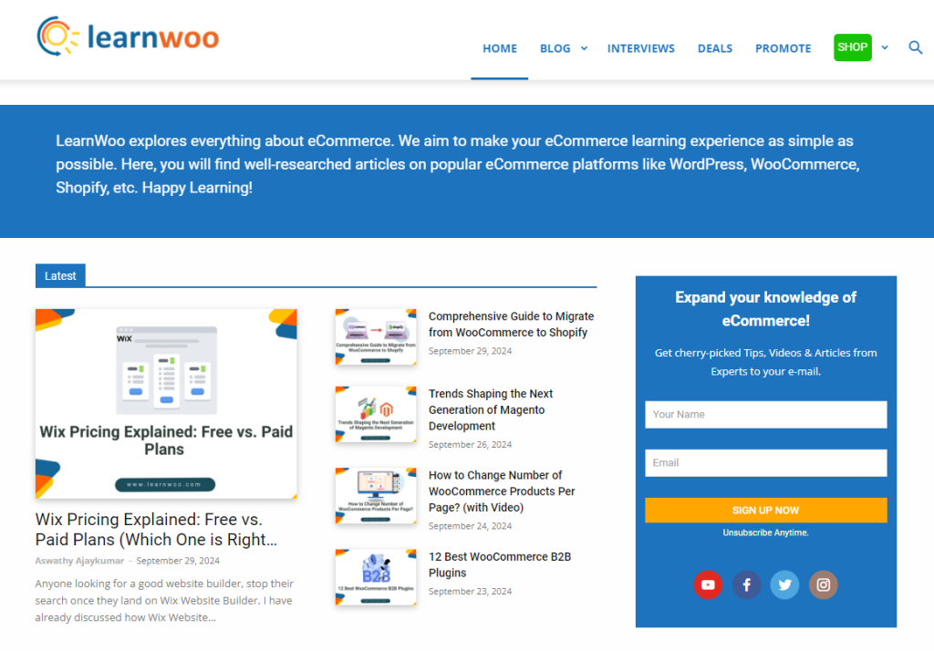 LearnWoo's home page