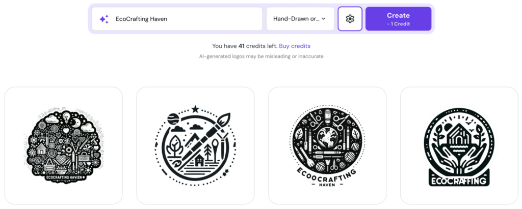 Examples of craft logos made with AI Logo Maker
